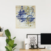 Yoga Speak: Indigowissenschaft Chakra Poster (Heimbüro)
