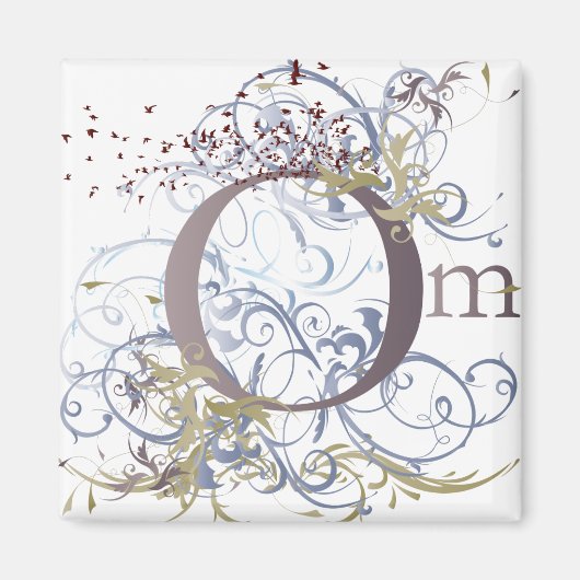 Yoga Speak : Om Design drehen Magnet (Vorne)