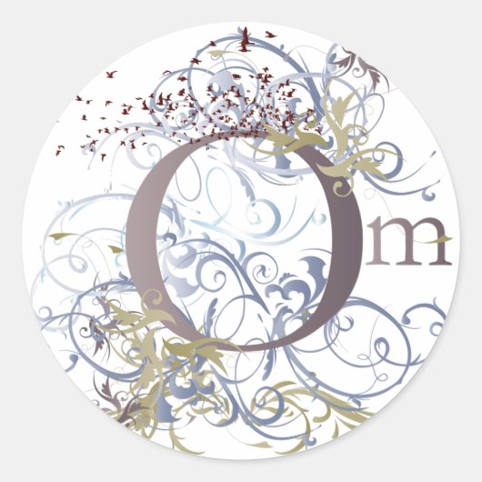 Yoga Speak : Om Design drehen Runder Aufkleber (Vorderseite)