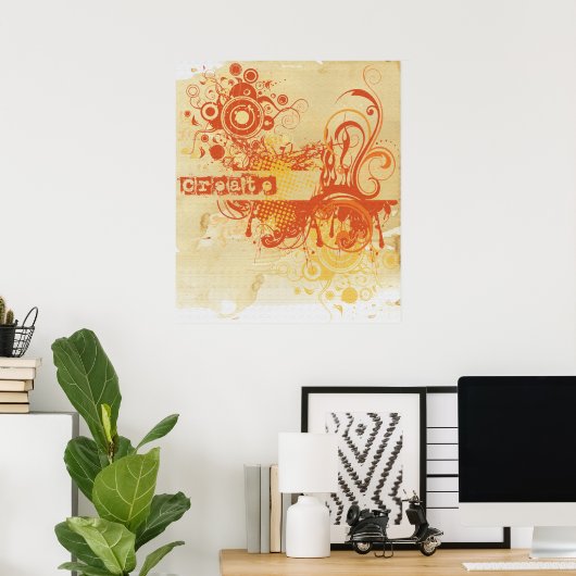 Yoga Speak: Orange Creative Chakra Poster (Heimbüro)