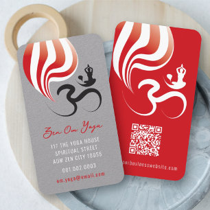 Yoga Spiritual Flame Om Ohm Calligraphy Zen Visitenkarte