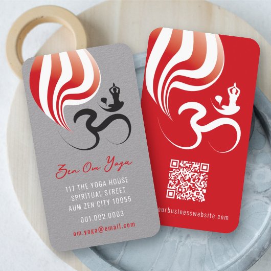 Yoga Spiritual Flame Om Ohm Calligraphy Zen Visitenkarte