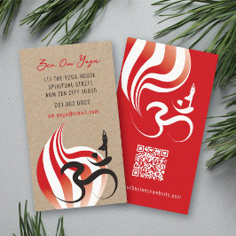 Yoga Spiritual Flame Om Ohm Logo Calligraphy Zen Visitenkarte
