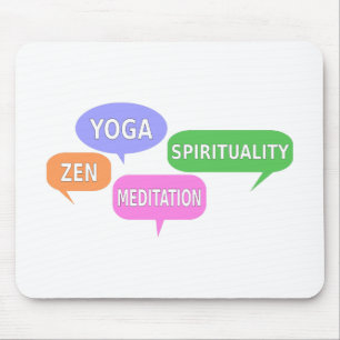 Yoga Spiritualität Zen Meditation Sprechblasen Mousepad