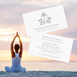 Yoga Spiritueller Coach Lotus Einfach Modernes Sil Visitenkarte