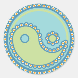 Yoga spricht Baby: Symbol Paisleys Yin-Yang Runder Aufkleber