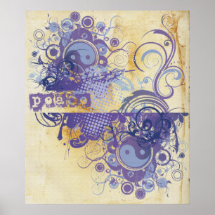 Yoga spricht: Lila Frieden Chakra Poster