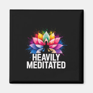 Yoga stark meditierte Lotusblume Wasserfarbe Zen Magnet