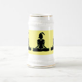 Yoga Stein Pose Gelb & Gold Bierglas (Mittel)