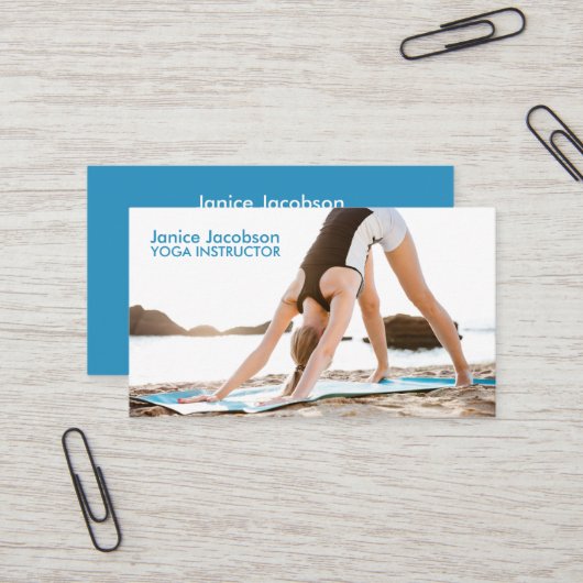 Yoga Stretch Fitness Business Cards Visitenkarte (Vorderseite/Rückseite Beispiel)