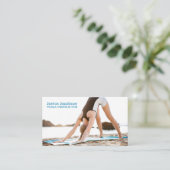 Yoga Stretch Fitness Business Cards Visitenkarte (Stehend Vorderseite)