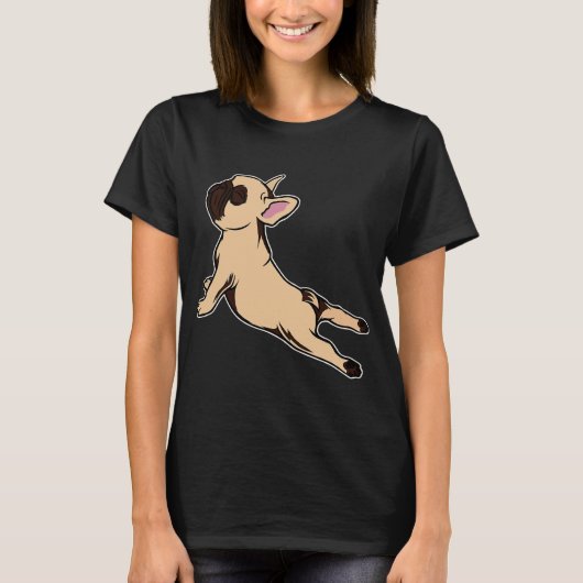 Yoga Stretch Frenchie 656 T-Shirt (Vorderseite)