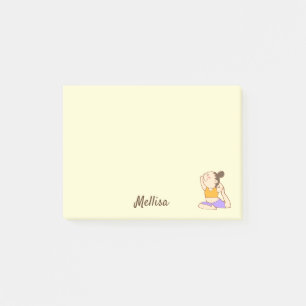 Yoga Stretches für Kinder untersuchen Ihren Namen Post-it Klebezettel