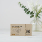 Yoga Studio Business | Brown Paper Visitenkarte (Stehend Vorderseite)