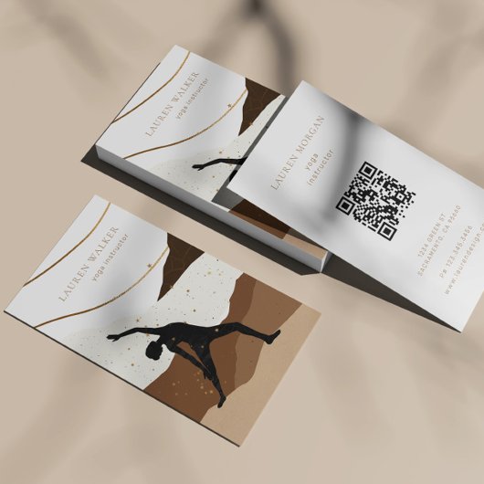 Yoga Studio Business Card Bohemisch Earth Tones Visitenkarte