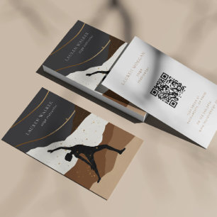 Yoga Studio Business Card Bohemisch Earth Tones Visitenkarte