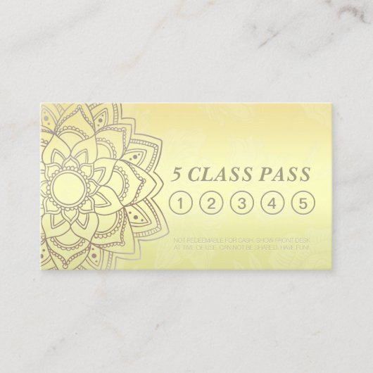 Yoga Studio Class Pass Black Gold Mandala Treue (Vorderseite)