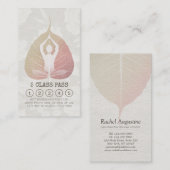 Yoga Studio Class Pass Meditation Pose Bodhi Leaf Treuekarte (Vorne/Hinten)