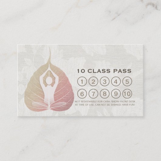 Yoga Studio Class Pass Meditation Pose Bodhi Leaf Treuekarte (Vorderseite)