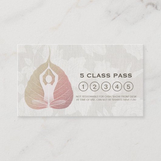 Yoga Studio Class Pass Meditation Pose Bodhi Leaf Treuekarte (Vorderseite)