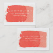 Yoga Studio Coral Brush Stroke Visitenkarte (Vorne/Hinten)