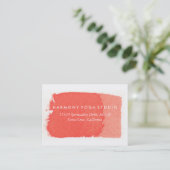 Yoga Studio Coral Brush Stroke Visitenkarte (Stehend Vorderseite)