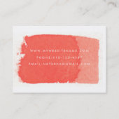 Yoga Studio Coral Brush Stroke Visitenkarte (Rückseite)