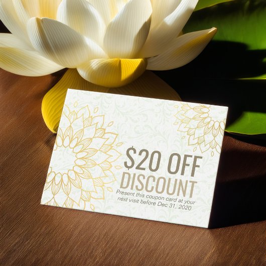 YOGA Studio Discount Coupon Treue Gold Mandala