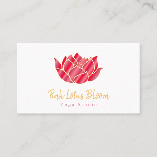 Yoga Studio für berufliche Lotus-Logos Visitenkarte (Vorderseite)