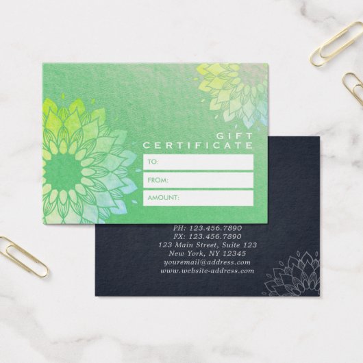 YOGA Studio Geschenkzertifikat Gold Mandala Blume (Büro)