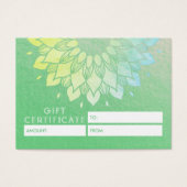 YOGA Studio Geschenkzertifikat Gold Mandala Blume (Vorderseite)