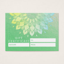 YOGA Studio Geschenkzertifikat Gold Mandala Blume