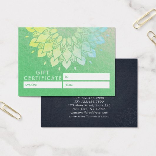 YOGA Studio Geschenkzertifikat Gold Mandala Blume (Büro)