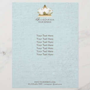 Yoga-Studio Gold Lotus Logo Blaue Leinenbroschüre Flyer