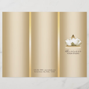 Yoga Studio Gold Lotus Logo Wellness-Center Tri-Fa