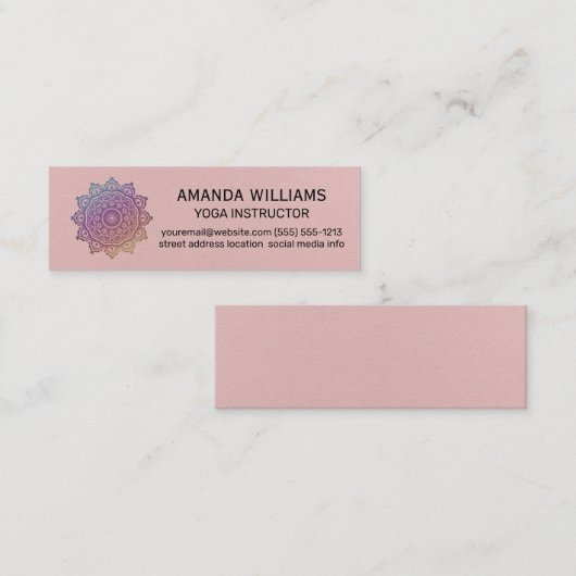 Yoga Studio Icon | Mandala Pattern Mini Visitenkarte (Vorne/Hinten)