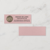 Yoga Studio Icon | Rosa Ledertextur Mini Visitenkarte (Vorne/Hinten)