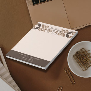 Yoga Studio in Beige Brown Geometric Notizblock