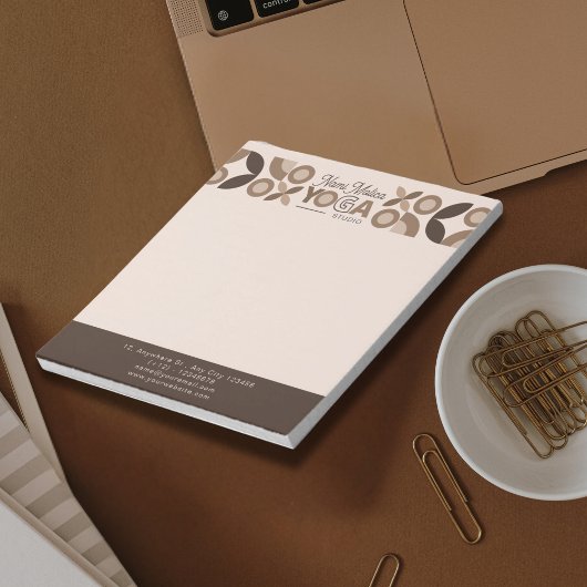 Yoga Studio in Beige Brown Geometric Notizblock