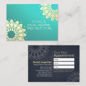 YOGA Studio Instructor Ernennung Golden Mandala Terminkarte (Vorne/Hinten)