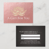 YOGA Studio Instructor Geschenkgutschein Gold Lotu Rabattkarte (Vorne/Hinten)