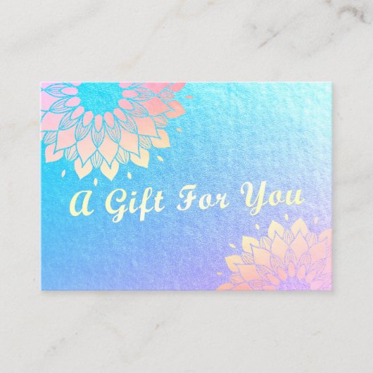 Yoga Studio Instructor Mandala Geschenkzertifikat Rabattkarte (Vorderseite)