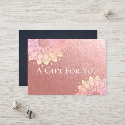 Yoga Studio Instructor Mandala Geschenkzertifikat Rabattkarte (Vorderseite/Rückseite Beispiel)