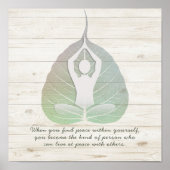 Yoga Studio Instructor Meditation Bodhi Leaf Zitat Poster (Vorne)