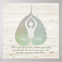 Yoga Studio Instructor Meditation Bodhi Leaf Zitat Poster