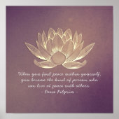 YOGA Studio Instructor Meditation Zitat Chic Lotus Poster (Vorne)