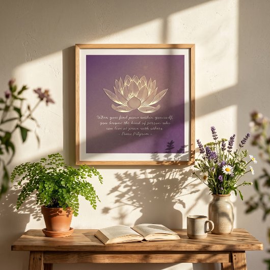 YOGA Studio Instructor Meditation Zitat Chic Lotus Poster