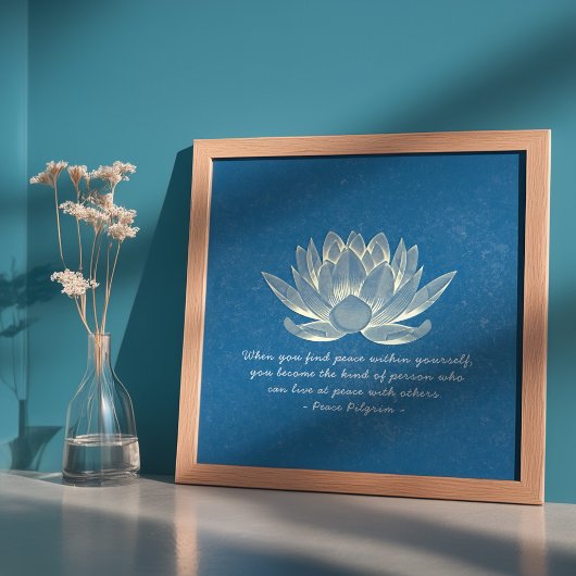 YOGA Studio Instructor Meditation Zitat Gold Lotus Poster
