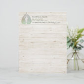 Yoga Studio Instructor Meditor Pose Bodhi Leaf Briefbogen (Stehend Vorderseite)