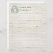 Yoga Studio Instructor Meditor Pose Bodhi Leaf Briefbogen (Vorne/Hinten)